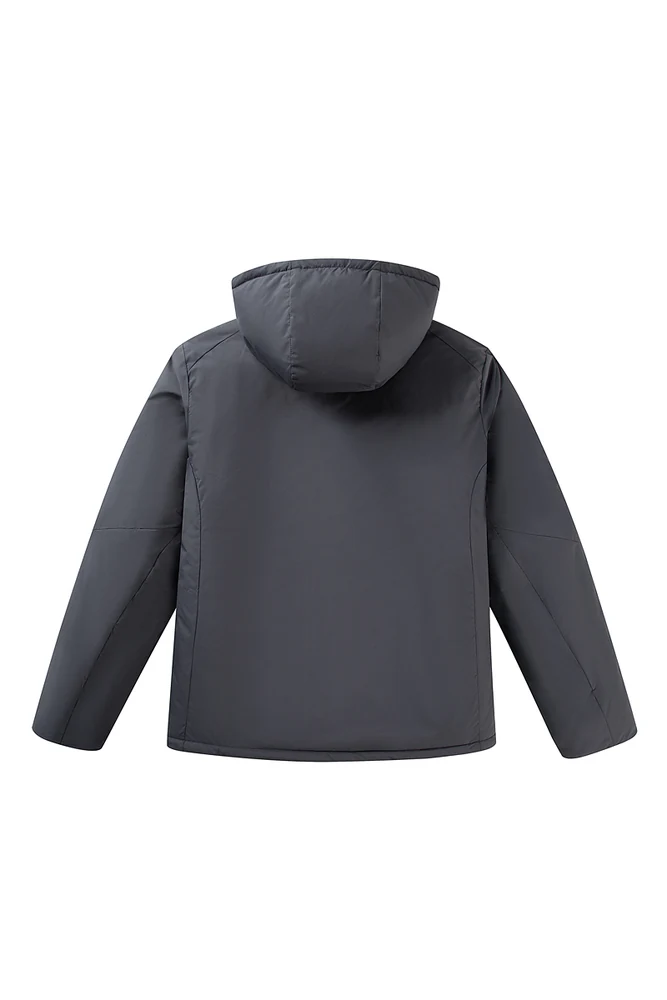 连帽棉服背部版型与分割线结构